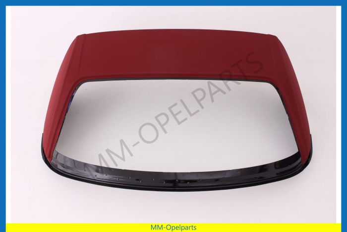 Roof panel, rear, without window, burgundy red cloth covered