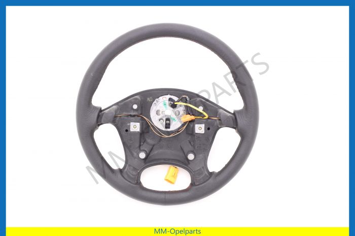 Steering wheel, leather, 4 spokes, exc. steering wheel radio operation