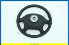 Steering wheel, 4 spokes, grey, leather