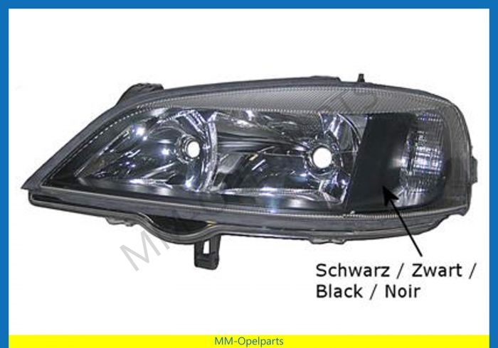 Headlight left black HB3 + H7 TYC