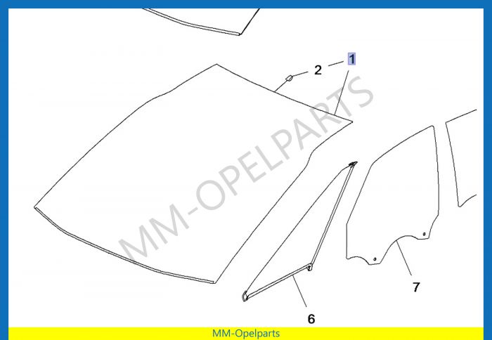 Windscreen, for panoramic windscreen, without rain sensor